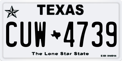 TX license plate CUW4739