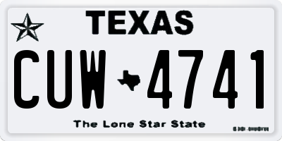 TX license plate CUW4741