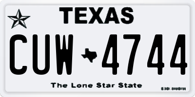 TX license plate CUW4744