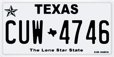 TX license plate CUW4746