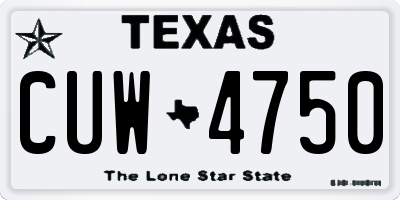 TX license plate CUW4750