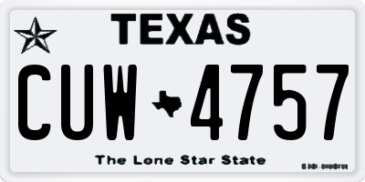 TX license plate CUW4757