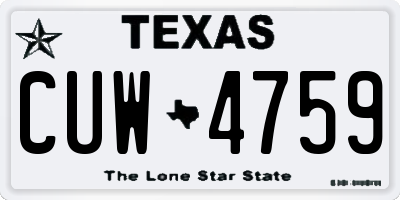 TX license plate CUW4759
