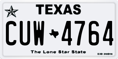 TX license plate CUW4764