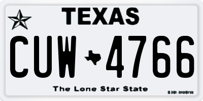 TX license plate CUW4766
