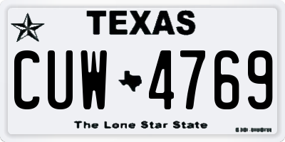 TX license plate CUW4769