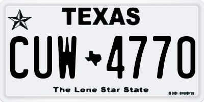 TX license plate CUW4770