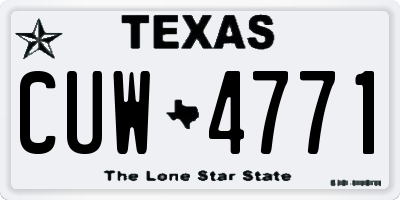 TX license plate CUW4771