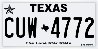 TX license plate CUW4772