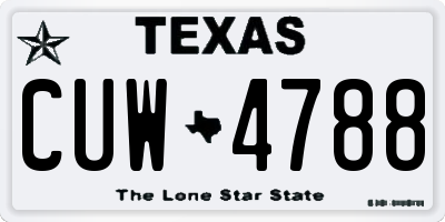 TX license plate CUW4788