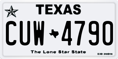 TX license plate CUW4790