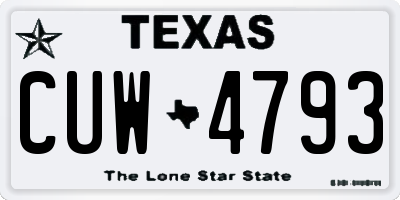 TX license plate CUW4793