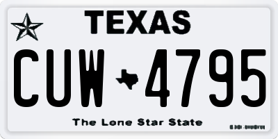 TX license plate CUW4795