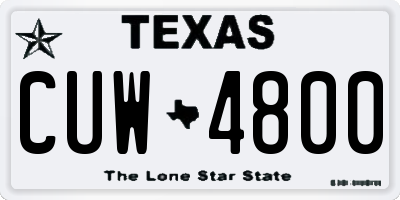 TX license plate CUW4800