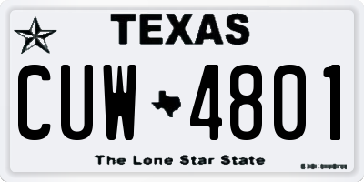 TX license plate CUW4801