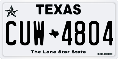TX license plate CUW4804