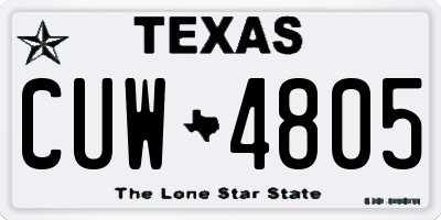TX license plate CUW4805