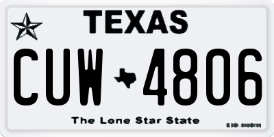 TX license plate CUW4806