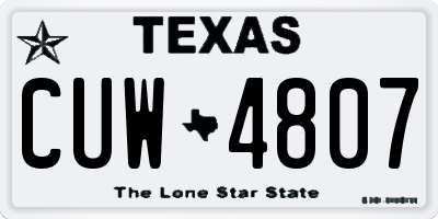 TX license plate CUW4807