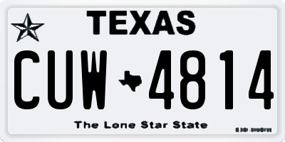 TX license plate CUW4814