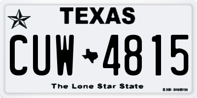 TX license plate CUW4815