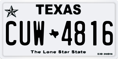 TX license plate CUW4816