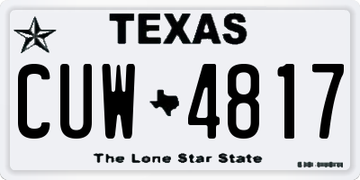 TX license plate CUW4817