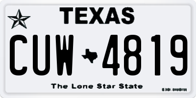 TX license plate CUW4819