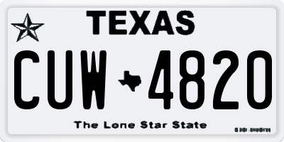 TX license plate CUW4820