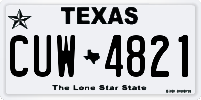 TX license plate CUW4821