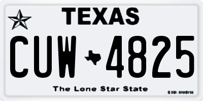 TX license plate CUW4825