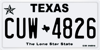 TX license plate CUW4826