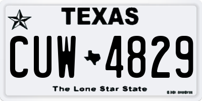 TX license plate CUW4829