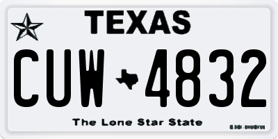 TX license plate CUW4832