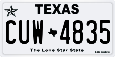 TX license plate CUW4835