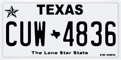 TX license plate CUW4836