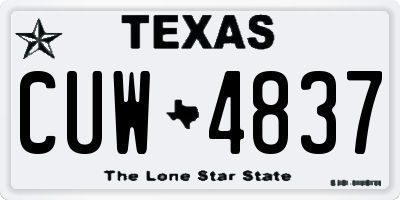 TX license plate CUW4837
