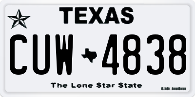 TX license plate CUW4838