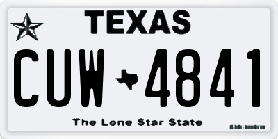 TX license plate CUW4841