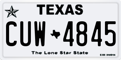 TX license plate CUW4845