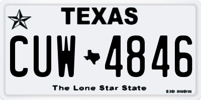 TX license plate CUW4846