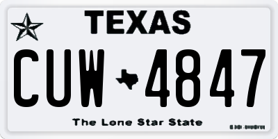 TX license plate CUW4847