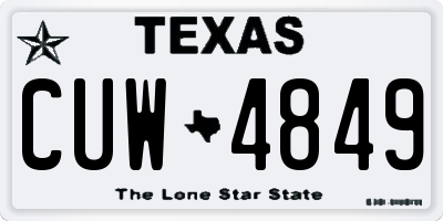 TX license plate CUW4849