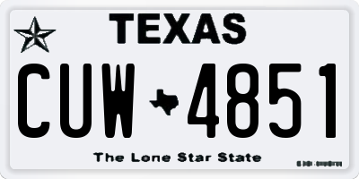 TX license plate CUW4851