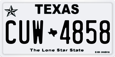 TX license plate CUW4858