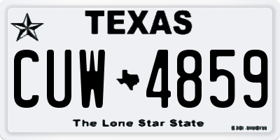 TX license plate CUW4859