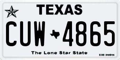TX license plate CUW4865