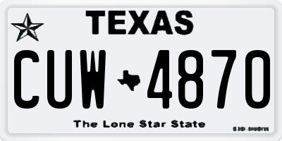 TX license plate CUW4870