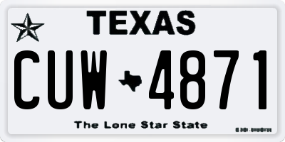 TX license plate CUW4871