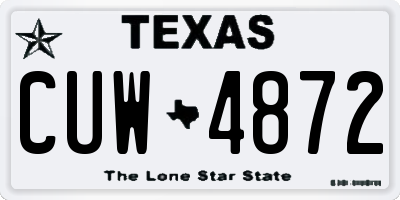 TX license plate CUW4872